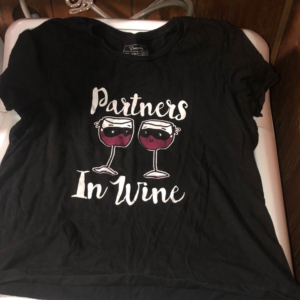 Partners In Wine Short Sleeve Black T-Shirt Size 3XL